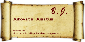 Bukovits Jusztus névjegykártya